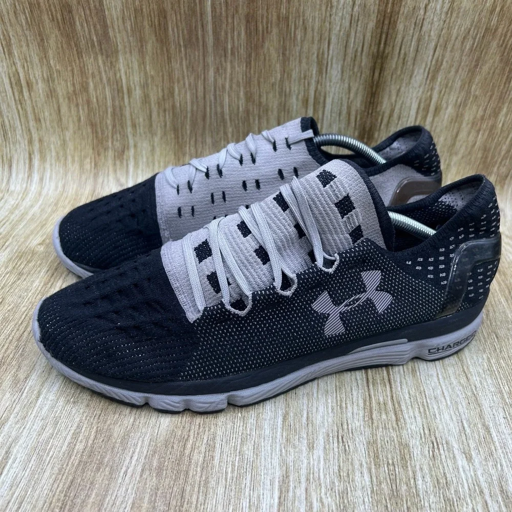 Under Armour Speedform Slingshot‎ Men's Size 13 Black Grey Knit Running Shoes